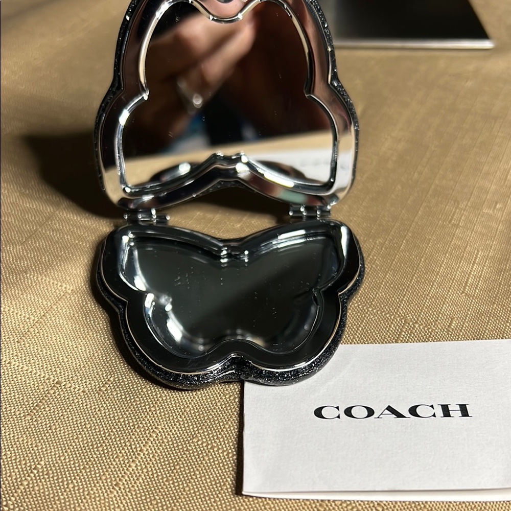 Coach Glittery Black Butterfly Cosmetic Mirror - Picture 2 of 4